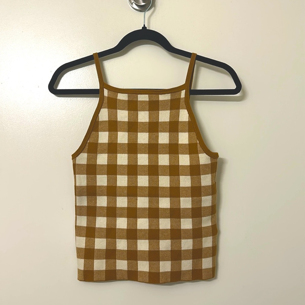 Madewell - Gingham Apron Sweater Tank